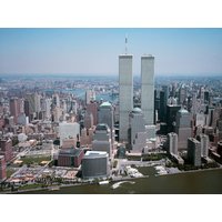 Original Wtc Twin Towers New York City Skyline Luftbild Poster Kunstdruck von FreedomQuestShop
