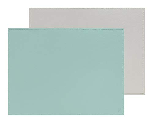 Duo - Platzset rechteckig, Mint/grau, Kunstleder, Maße: 40 x 30 cm von FreeForm