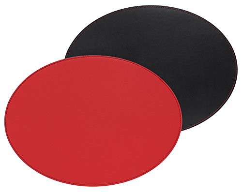 FreeForm DUO oval, rot/schwarz, Kunstleder, Maße: 45 x 34 cm Platzset, One Size von FreeForm