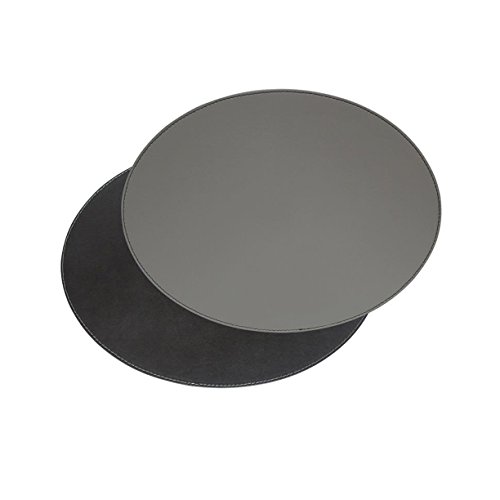 FreeForm DUO oval, schwarz/grau, Kunstleder, Maße: 45 x 34 cm Platzset von FreeForm