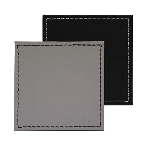 FREEFORM, Kunstleder, 4er Set Untersetzer, schwarz|grau, 10 x 10 x 0,5 cm von FreeForm