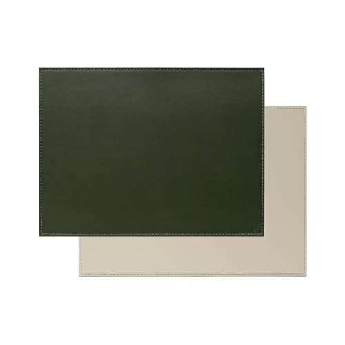 Freeform Tischset, zweifarbig, wendbar, rechteckig, 40 x 30 cm, Olivgrün/Elfenbein von FreeForm