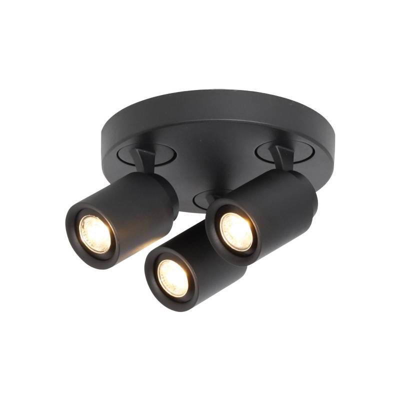Deckenstrahler Razza, schwarz, Ø 28,5 cm, 3-flg. Metall von Freelight