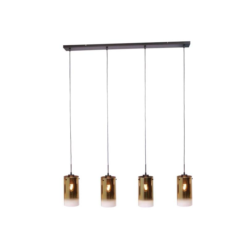 Hängelampe Ventotto, schwarz/gold, Länge 125 cm, 4-flg. von Freelight