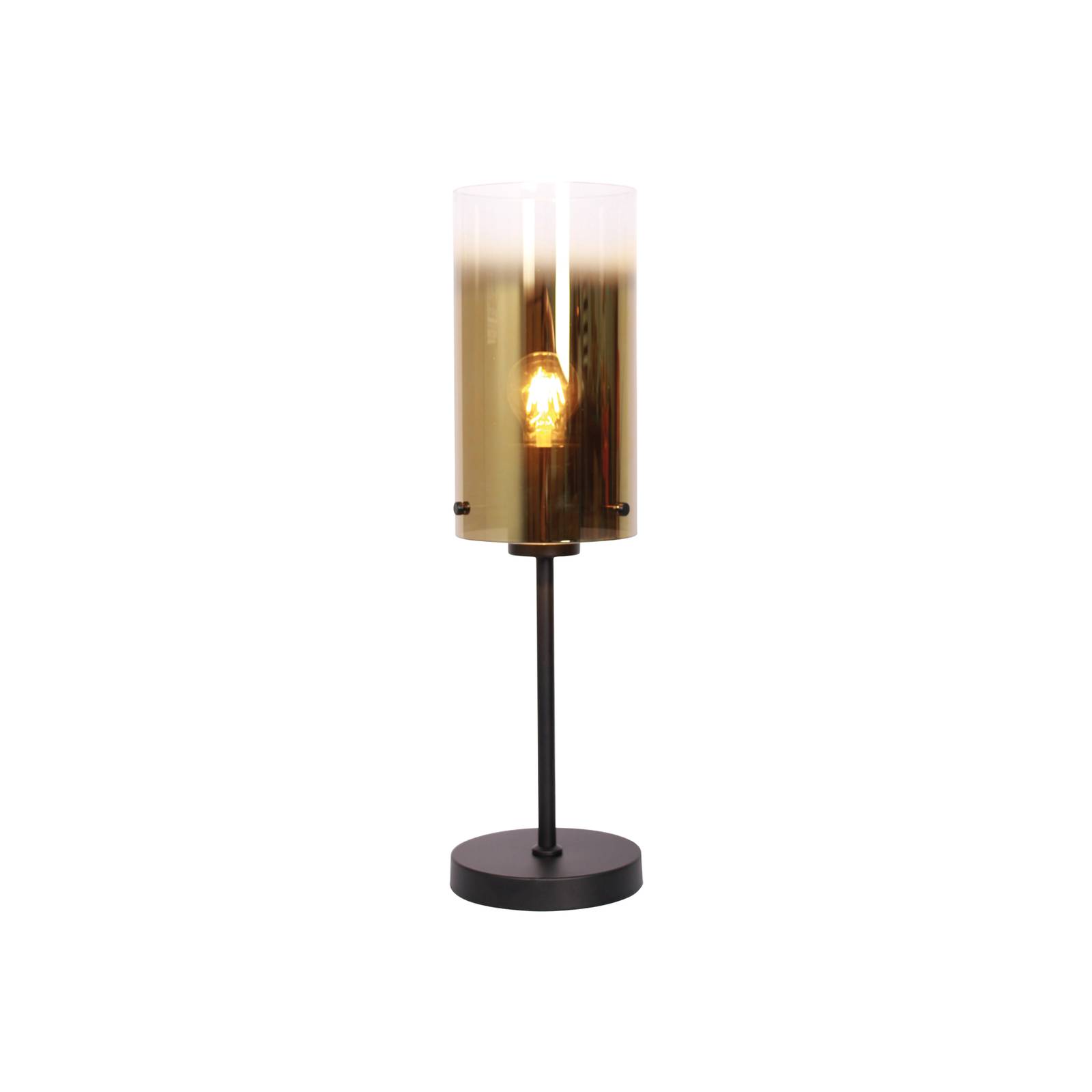 Tischlampe Ventotto, schwarz/gold, Höhe 57 cm, Metall/Glas von Freelight