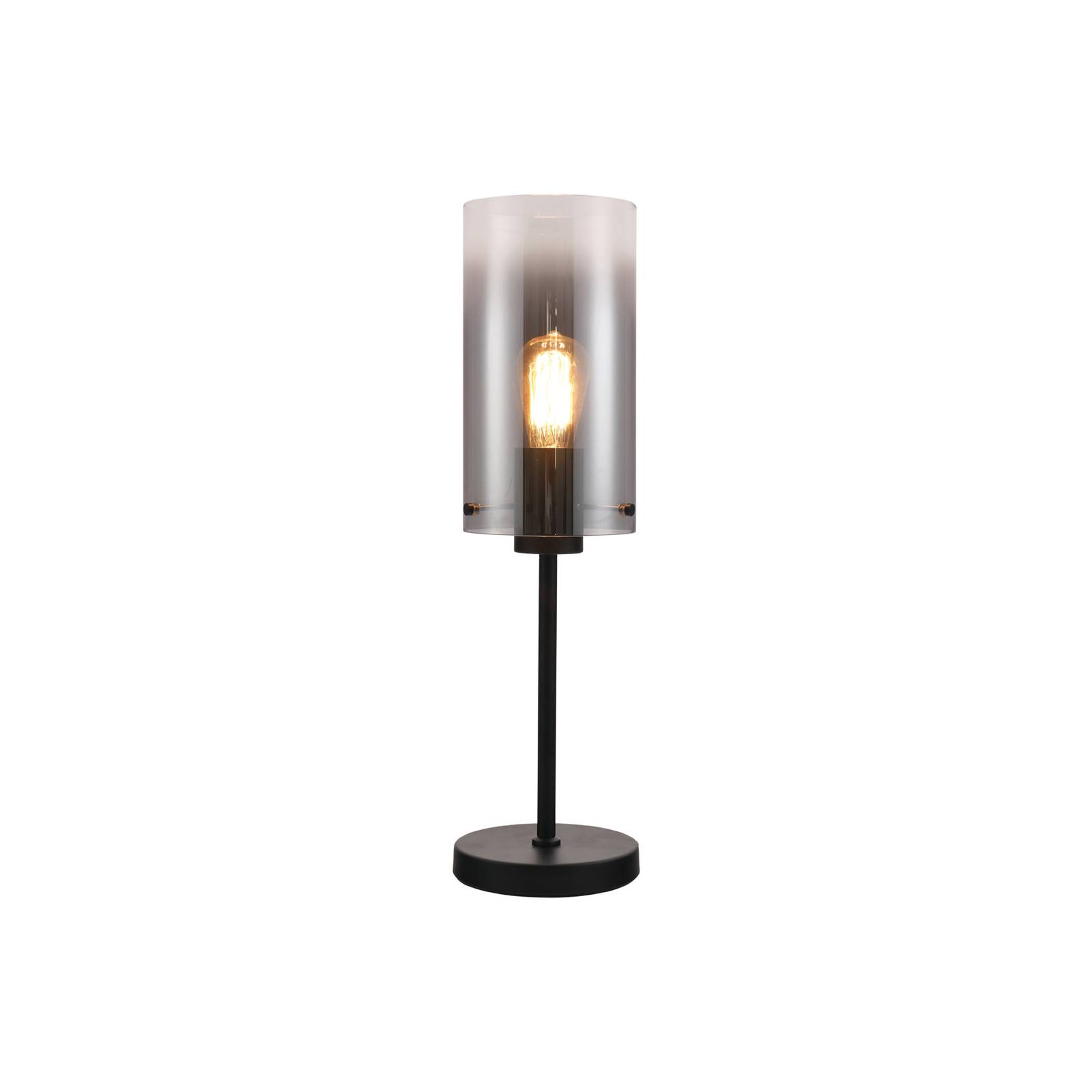 Tischlampe Ventotto, schwarz/rauch, Höhe 57 cm, Metall/Glas von Freelight