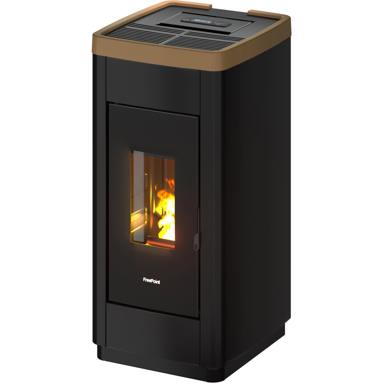 FreePoint Pelletofen Life 9 Stahl Schwarz-Dunkelgold 2,5 kW - 8,5 kW EEK: A+ von Freepoint