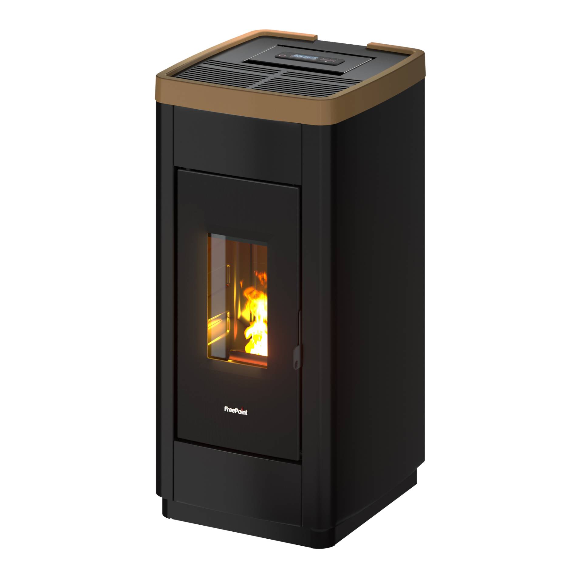 Freepoint Pelletofen 'Life 9' Stahl dark gold 2,5 - 8,5 kW von Freepoint