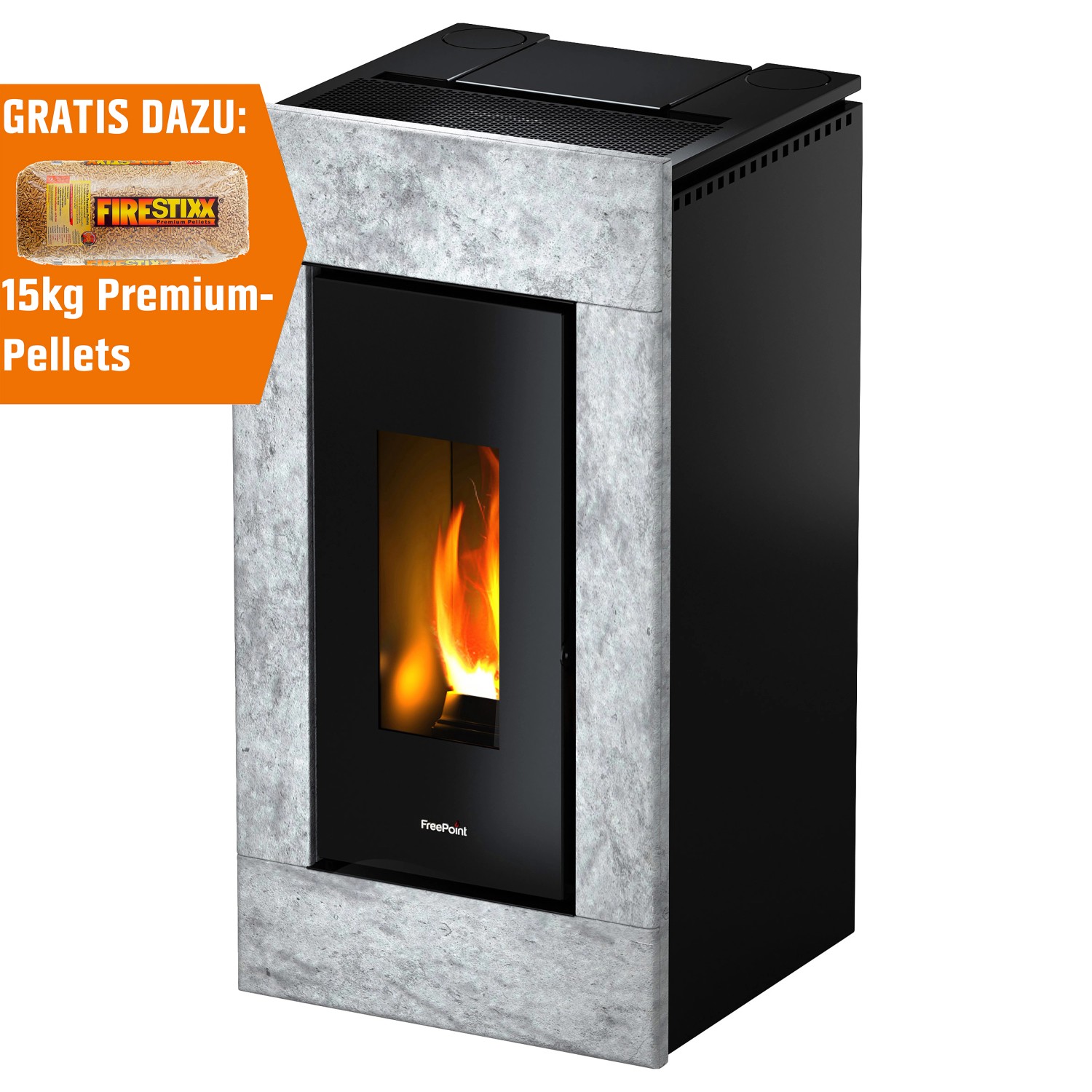 Freepoint Pelletofen Vegas Naturstein 10,5 kW EEK: A+ von Freepoint