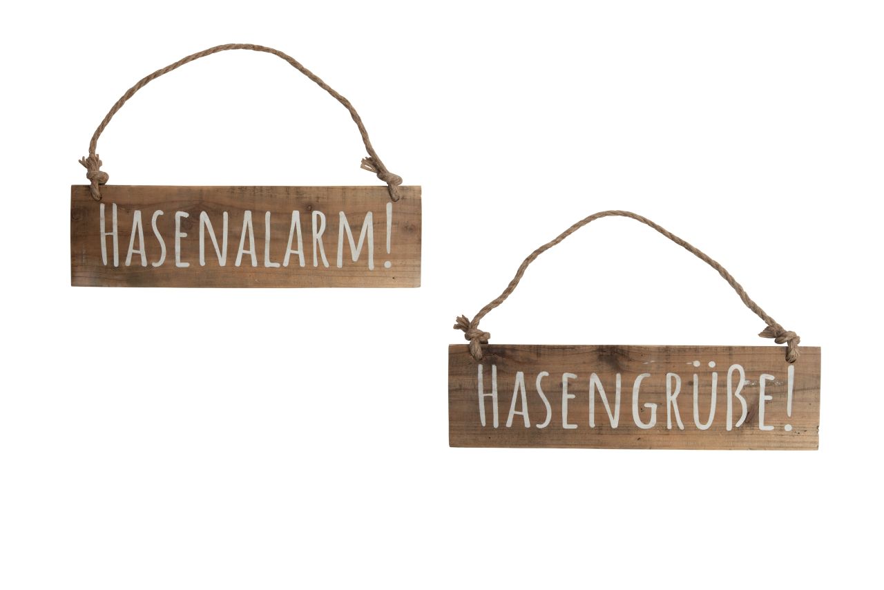 Freese Holz-Schild Hasenalarm braun, 41 x 12 cm von Freese