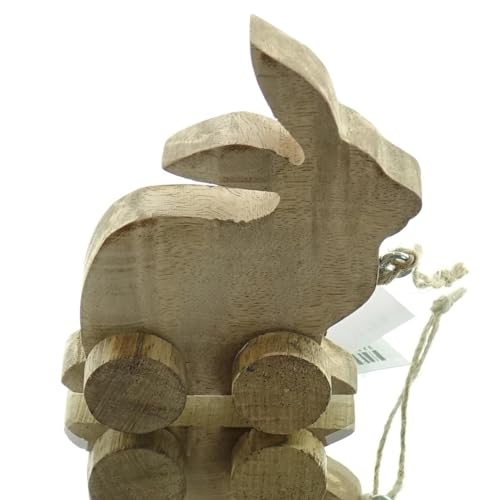 Nature Trends Oster-Deko Hase Natur auf 4 Rollen 10,5 cm - Mangoholz von Freese