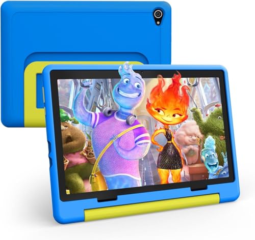 Freeski Kinder Tablet 10.1 Zoll, Android 14 Tablet für Kinder mit Kindersicherung Kinder APP, 8GB RAM+64GB ROM+1TB Erweiterbar, 5MP+8MP, 5000mAh, Wi-Fi, Bluetooth, Type-C (Blau) von Freeski