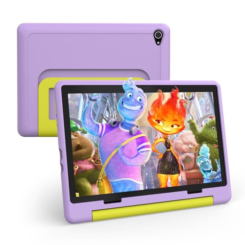 Freeski Kinder Tablet 10.1 Zoll, Android 14 Tablet für Kinder mit Kindersicherung APP, 8GB+64GB+1TB Erweiterbar, 5MP+8MP, 5000mAh, Wi-Fi, Bluetooth, Type-C (Lila) von Freeski