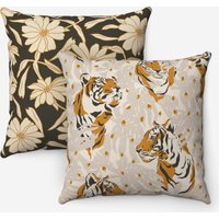 Tiger - Pillow | Jungle Design Different Front+Back Throw Pattern Animal Tiger - Pillow | Jungle Design Different Front+Back Throw Pattern Animal von Freestylebox