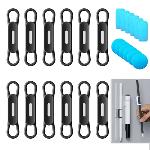 Freewindo Magnetischer Stifthalter für Kühlschrank, Silikon, Schließfach, Whiteboard, Schreibtisch, Klemmbrett - Trocken Abwischbar Marker-Halter (12 von Freewindo