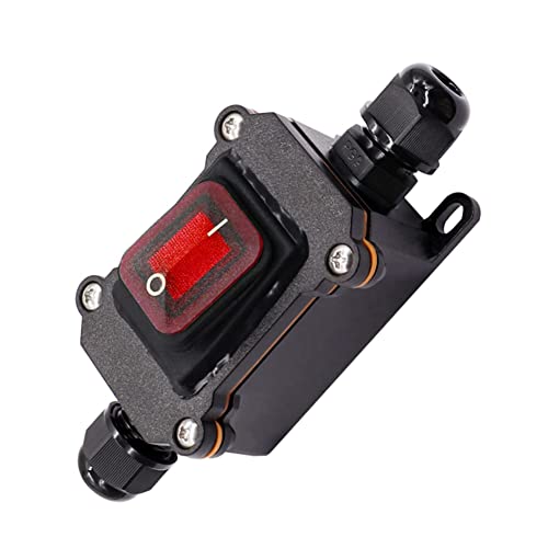 Frefgikty 1 Stück IP67 Wasserdichter Inline-Schalter 12V DC 20A Wasserdichter Hochstromschalter von Frefgikty