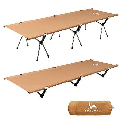 TOMOUNT Feldbett Leichtes Campingliege Aluminiumlegierung Kompaktes Campingbett Reisebett für Balkon, Garten, Zelten, Outdoor Wanderung - Orange von FreiZelt