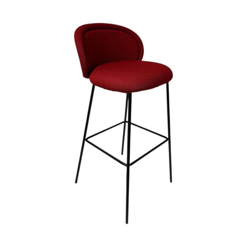 Barhocker Ona Stoff Vidar 4 0582 Rot Stahlgestell Schwarz Mit Filzgleiter von Freifrau