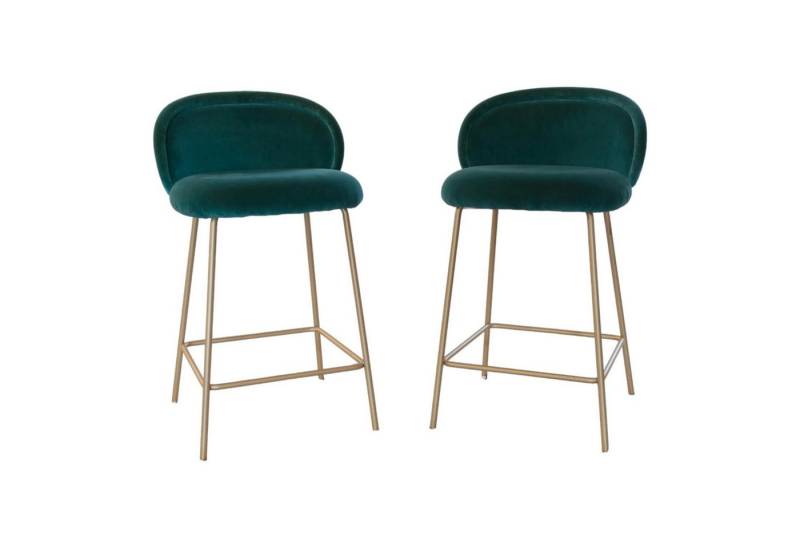 Freifrau Barhocker 2er Set Barhocker Ona Stoff Spritz Pavone Türkis Blau Gestell von Freifrau