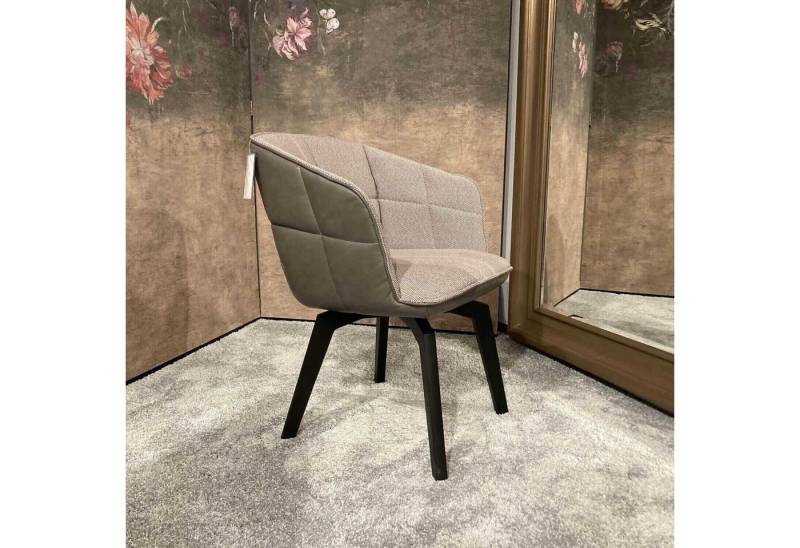 Freifrau Esszimmerstuhl Stuhl Marla Armchair High Schwarz Eiche Stoffbezug Opera Fango von Freifrau