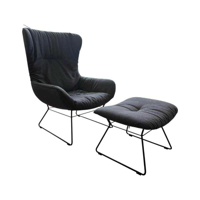 Sessel Leya Wingback Chair Innen Stoff Shake Walnut Braun Grau Außen Leder Musca... Sessel Leya Wingback Chair Innen Stoff Shake Walnut Braun Grau Außen Leder Musca... von Freifrau