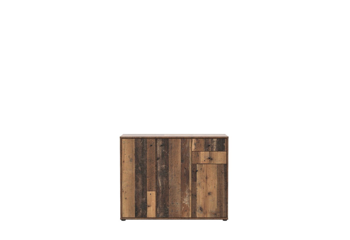 freiraum Sideboard TEMPRA2, 3 Türen, 2 Schübe, Old-Wood Vintage Dekor - 108,8x85,5x34,8cm (BxHxT) von Freiraum
