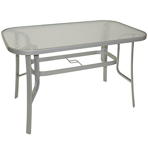 Gartentisch 70x120x73 cm mit Stahlgestell und Sicherheitsglasscheibe Gartentisch 70x120x73 cm mit Stahlgestell und Sicherheitsglasscheibe von Freital Handels GmbH