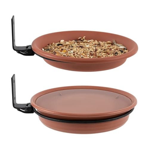 Round Tablett Vogelfutterläder Vogelbad Hängende Brunnen Hummiingbird Feeder für Outdoors Fensterdeck Balkon Garten 2 Pack montiert Hummingbird von Freiwncr