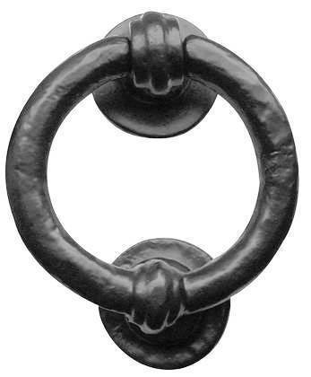 Frelan Hardware Türklopfer aus Eisen, antiker Ring, 102 mm, Schwarz von Frelan Hardware