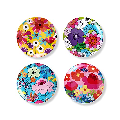 French Bull Gemischte Teller – 4-teiliges Set – 22,9 cm Melamin Salatteller Set von 4 – Melamin Geschirr für drinnen und draußen – sortierte Garten Blumen von French Bull