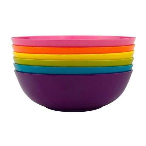 French Bull Melamin-Nudelschalen, 20,3 x 6,3 cm, bruchsicher, BPA-frei, spülmaschinenfest, einfarbig, 940 ml, 6 Stück von French Bull