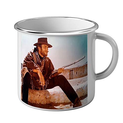 Emaillierte Tasse, Metall, Clint Eastwood Film, Western, Cowboy, altes Kino, Original 2 von French Unicorn