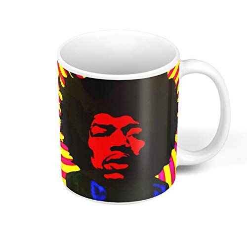 French Unicorn Jimi Hendrix Kaffeetasse aus Keramik, 325 ml, psychedelisch, seltenes Foto von Old Rock Star von French Unicorn