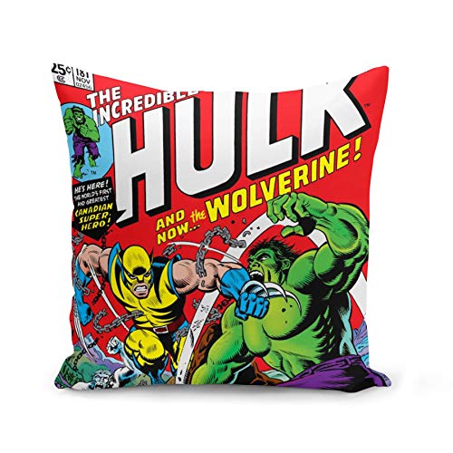 French Unicorn Kissenhülle Comics The Hulk and Wolverine Super Heros Vintage Comics (40 x 40 cm) von French Unicorn