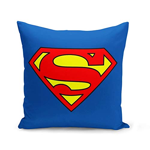 French Unicorn Kissenhülle Superman Superhelden Logo Blau Comics Anime Super Hero Comic (40 x 40 cm) von French Unicorn