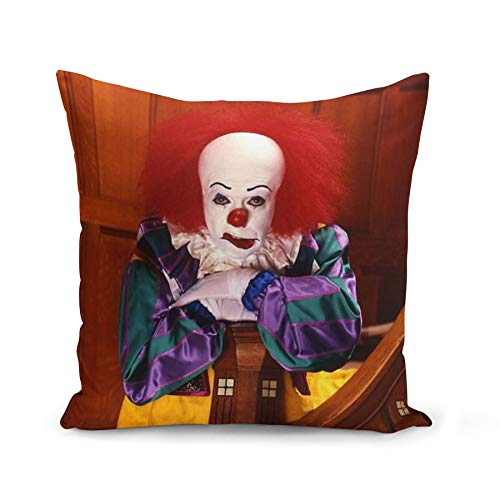 French Unicorn Pennywise Kissenbezug, Motiv: Horror Clown Tim Curry It Roman Stephen King (40 x 40 cm) von French Unicorn