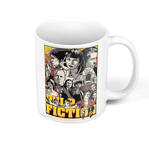 Kaffeetasse aus Keramik, 325 ml, Retro-Film, Pulp Fiction, Thriller, Travolta, Truman, Tarantino von French Unicorn