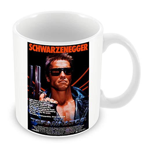 Keramik-Kaffeetasse, 325 ml, Vintage-Terminator-Filmposter, altes Kino, Retro Keramik-Kaffeetasse, 325 ml, Vintage-Terminator-Filmposter, altes Kino, Retro von French Unicorn