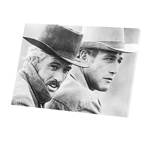 Kunstdruck auf Leinwand, Motiv "Star Celebrity Paul Newman und Robert Redford", 88 x 60 cm von French Unicorn