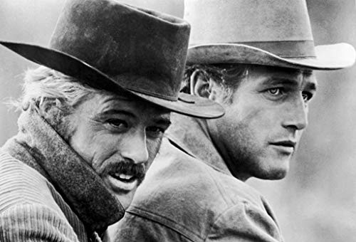 Poster Paul Newman und Robert Redford im Vorsicht, Film Butch Cassidy Cinema Amerikanische Western von French Unicorn