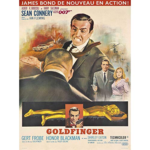 Poster Vintage Film Goldfinger Poster Altes Cinema Retro von French Unicorn