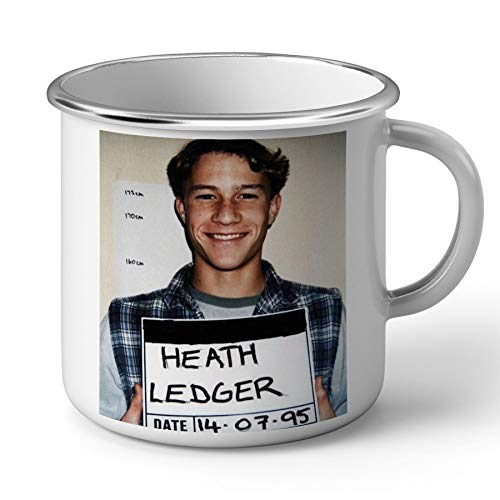 Tasse, emailliert, Metall, Heath Ledger Schauspieler Hollywood Fotostudio Film von French Unicorn