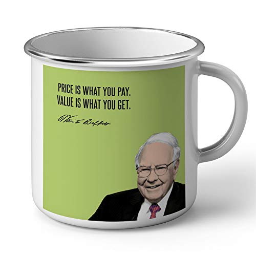 Tasse, emailliert, Metall, inspirierendes Zitat von Warren Buffet Businessman Milliardaire Price Is White You Pay Value Is What You Get Tasse, emailliert, Metall, inspirierendes Zitat von Warren Buffet Businessman Milliardaire Price Is White You Pay Value Is What You Get von French Unicorn
