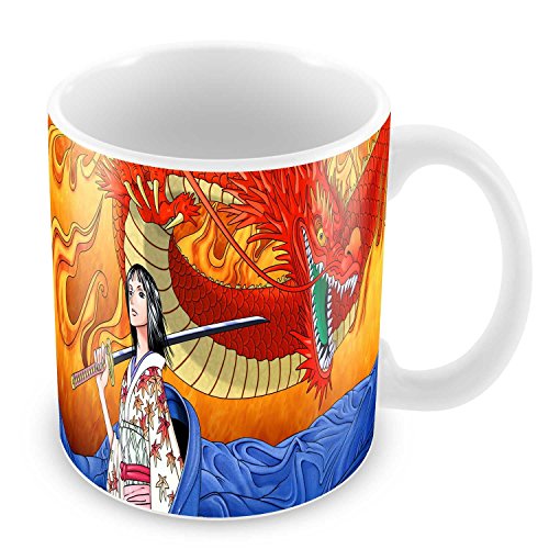 Tasse One Piece Figur Nico Robin Drache, japanisches Cartoon-Design von French Unicorn