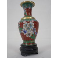 Atemberaubende Vintage Dekorative Kleine Miniatur Cloisonne Vase/Ornament von FrenchBargains