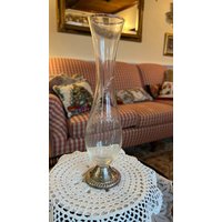 Traditionelle Mayflower Sterling Silber Und Kristall Knospe Vase Geätzt Glas von FrenchCountryGirl