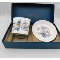 Royal Worcester Blumen Porzellan Kleine Posy Vase Und Schale Boxed Set von FrenchCountryMaison