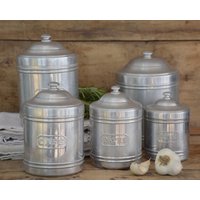 Aluminium Kanister Set Aufbewahrungsbox Für Bauernhaus Küche Dekor Vintage Geschenk von FrenchTouchBoutique