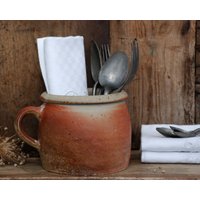 Antiker Steingut Confit Topf, Rillettes Dose, Bauernhaus Küche Dekor Rustikal von FrenchTouchBoutique