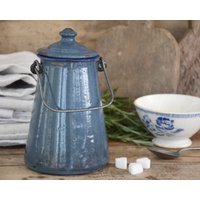 Kleine Blaue Emaille Milchkanne Vintage Butterkanne/Behälter Für Die Küche von FrenchTouchBoutique